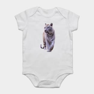 Beautiful White Stripe Gold Tiger Baby Bodysuit
